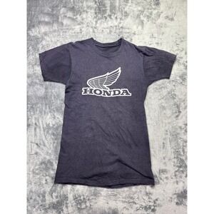 Vintage Honda Wing Logo T Shirt Mens Small Navy Blue Single Stitch Racing Tee